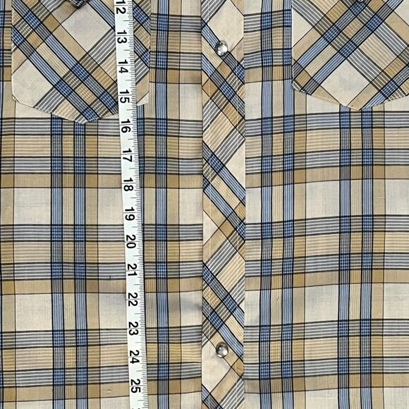 Vintage H Bar C Mens Ranchwear Pearl Snap Western Long Tail Shirt USA Large - Picture 7 of 7